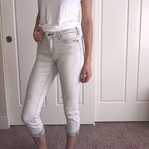 Mid-rise bleached jeans