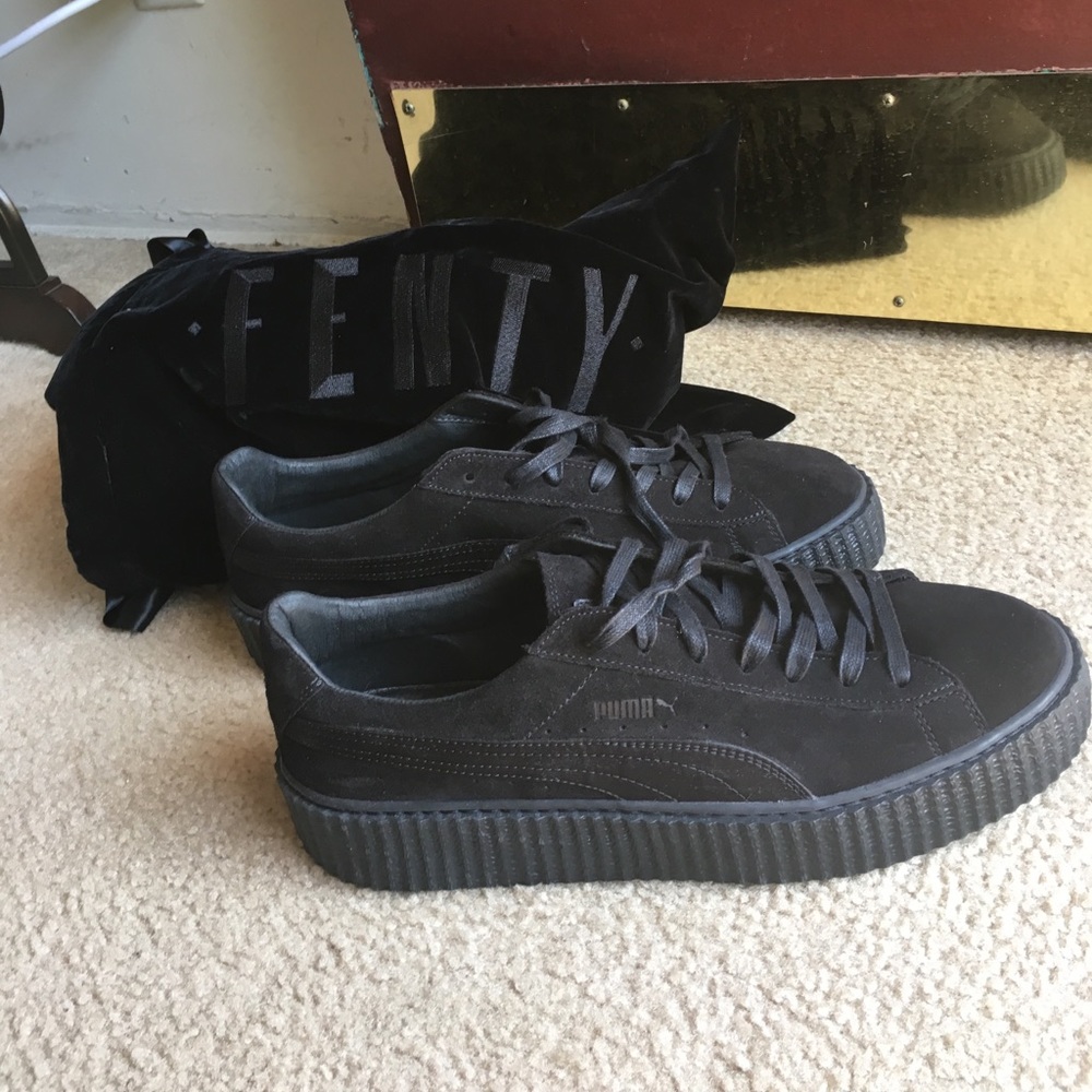 PUMA x FENTY ALL BLACK SUEDE CREEPERS by RIHANNA