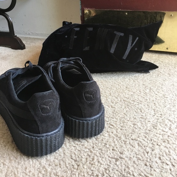 PUMA x FENTY ALL BLACK SUEDE CREEPERS by RIHANNA - Picture 3 of 5