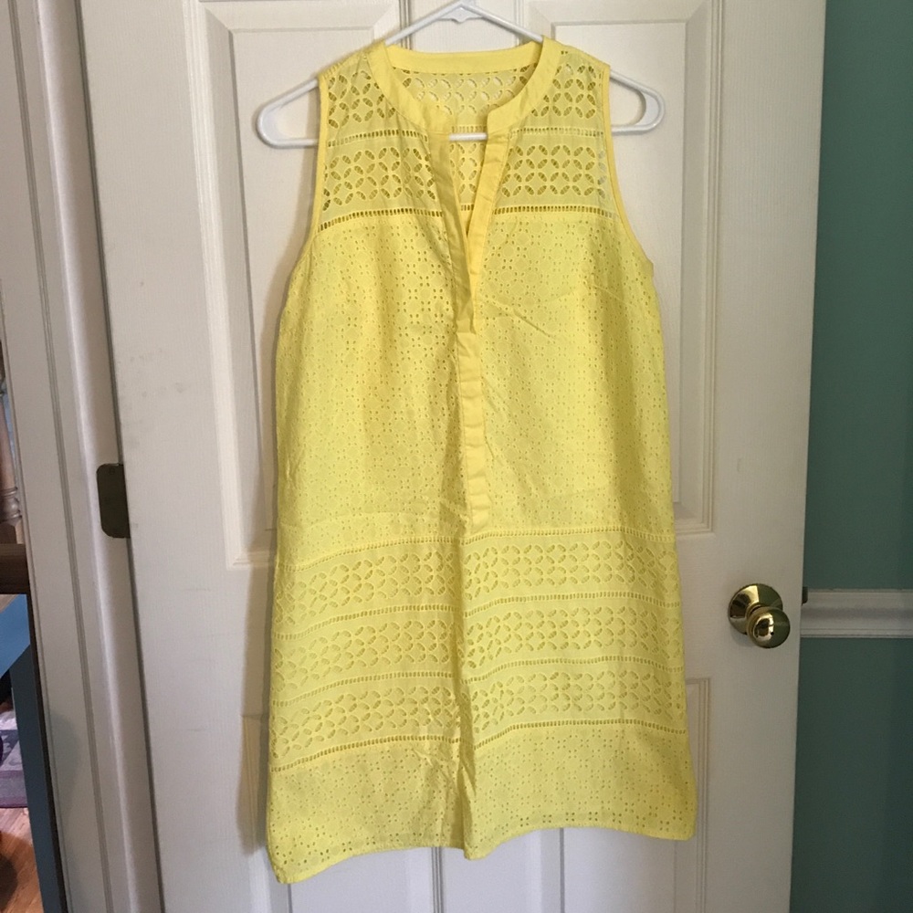 LOFT Yellow Eyelet Dress