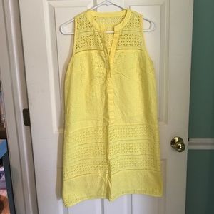 LOFT Yellow Eyelet Dress