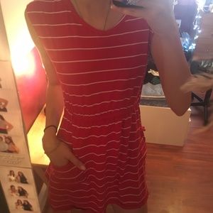 Red stripped dress