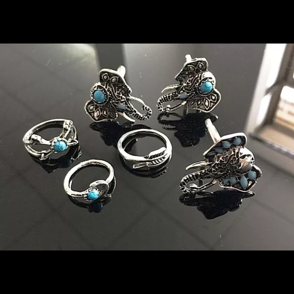 Bohemian Elephant Rings Set - Picture 2 of 5