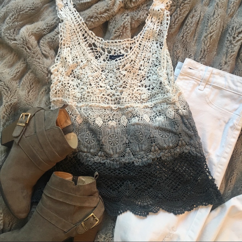 AEO--Crochet tank top