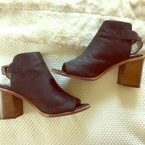 Black peep toe booties