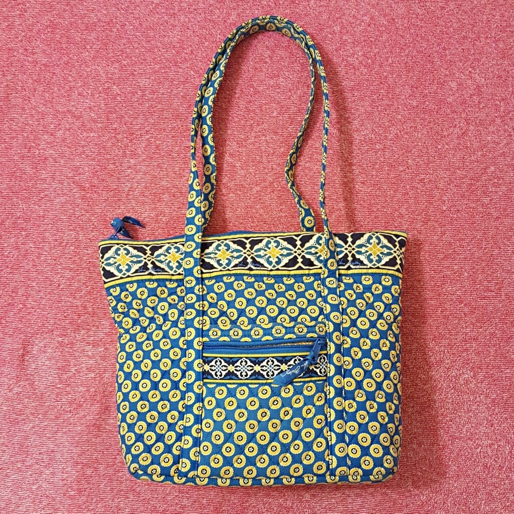 🚫 Vera Bradley Riviera Retired Tote-Blue & Yellow