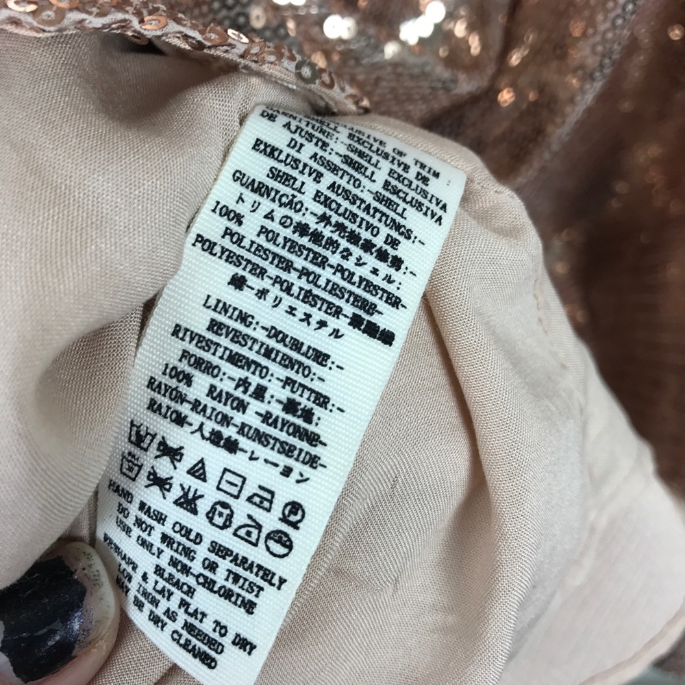 [Free People] Film Noir Sequin Mini Dress Rose New - Picture 8 of 8