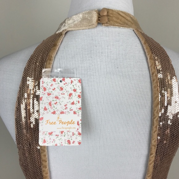 [Free People] Film Noir Sequin Mini Dress Rose New - Picture 7 of 8