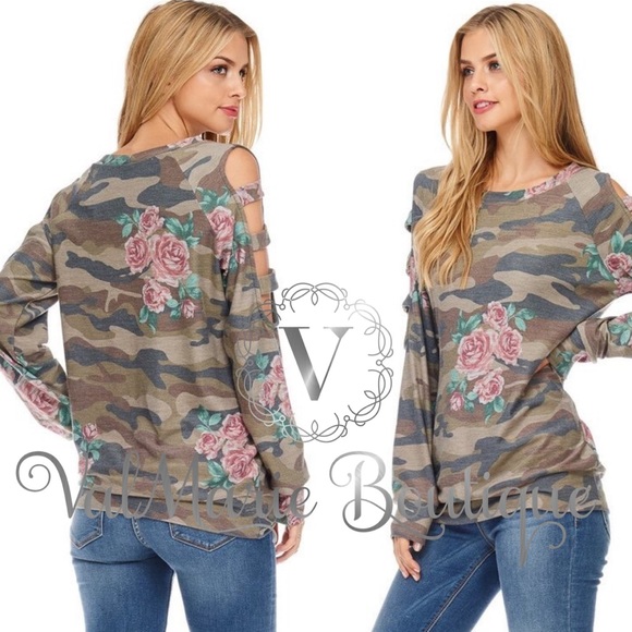 FINAL RESTOCK - Camo Floral French Terry Top - Picture 3 of 3