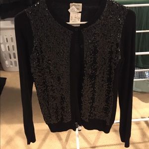 J Crew, black sequin sweater