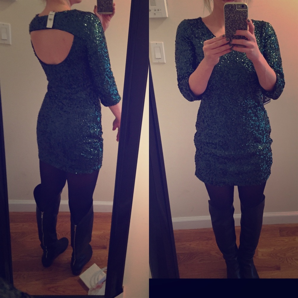 Green Sequin Cocktail Dress