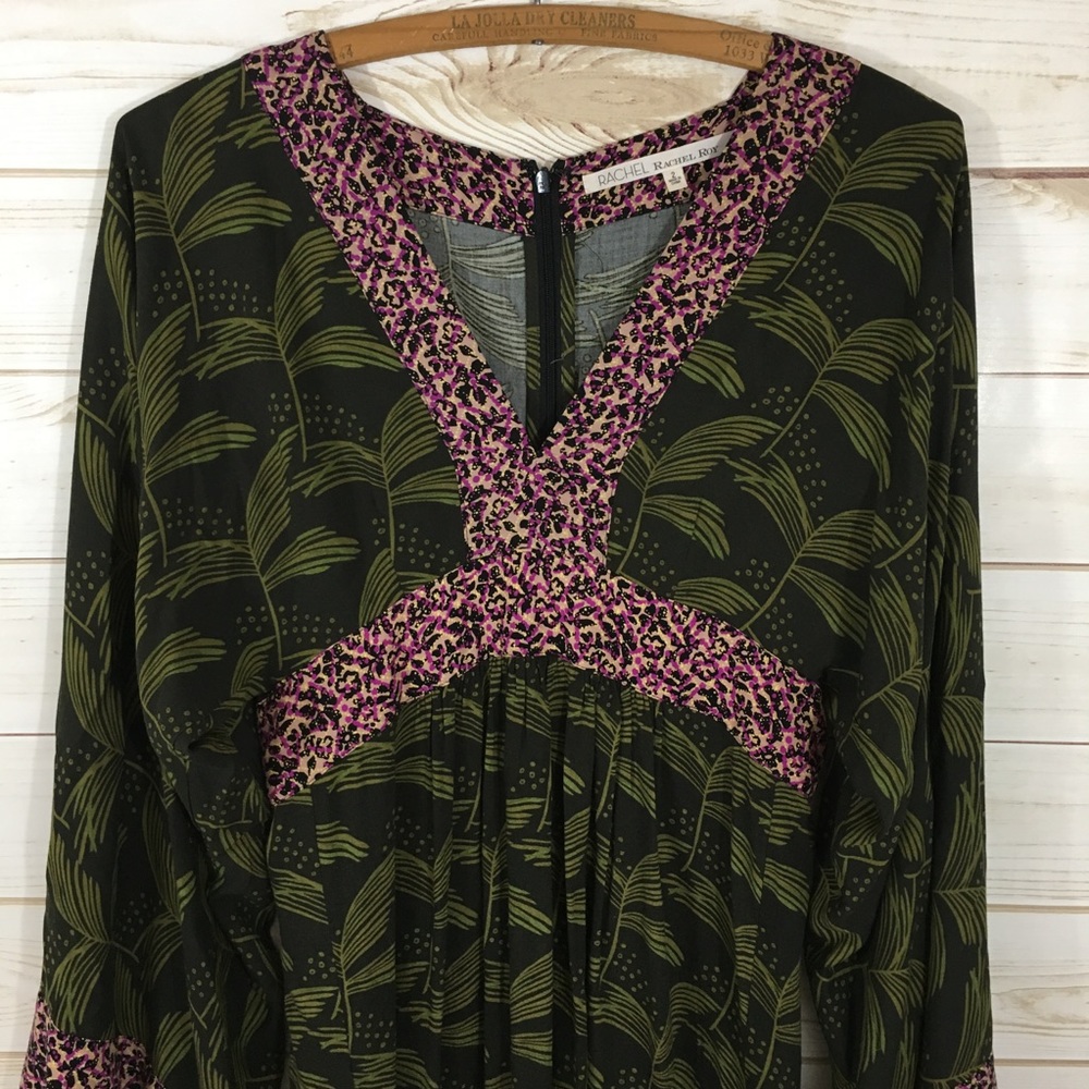 Rachel Roy Green Dress Kimono Sleeves Sz 2