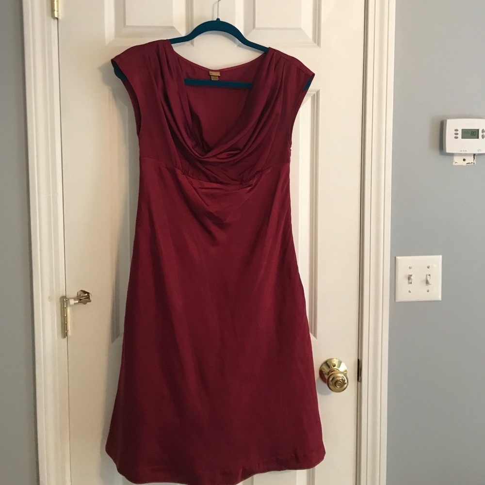 Red satin dress