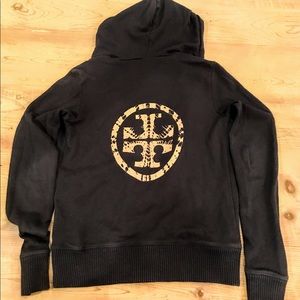 TORY BURCH GRAPHIC HOODED SWEATSHIRT sz. XS