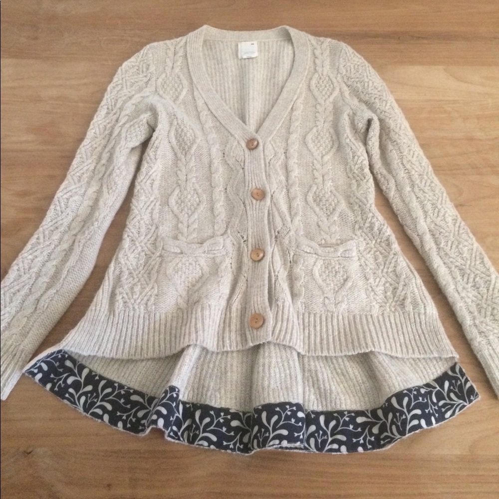 Wool cable knit cardigan