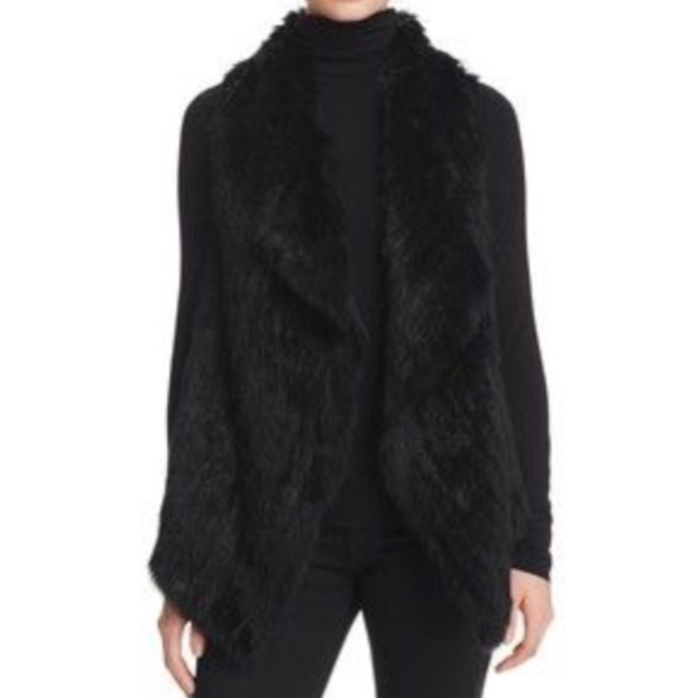 Black Rabbit Fur & Cashmere Vest