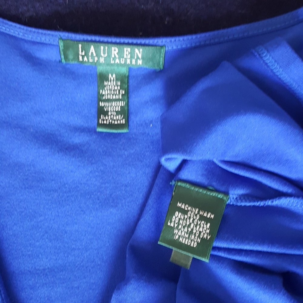 NEW Lauren Ralph  Lauren Cobalt Blue Jersey Dress - Picture 4 of 7