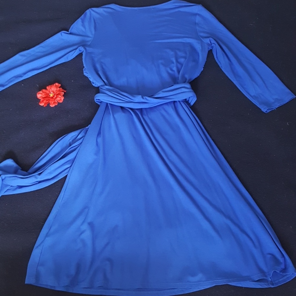 NEW Lauren Ralph  Lauren Cobalt Blue Jersey Dress - Picture 6 of 7