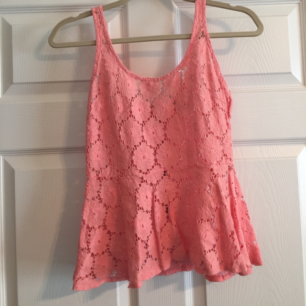 Lace peplum top