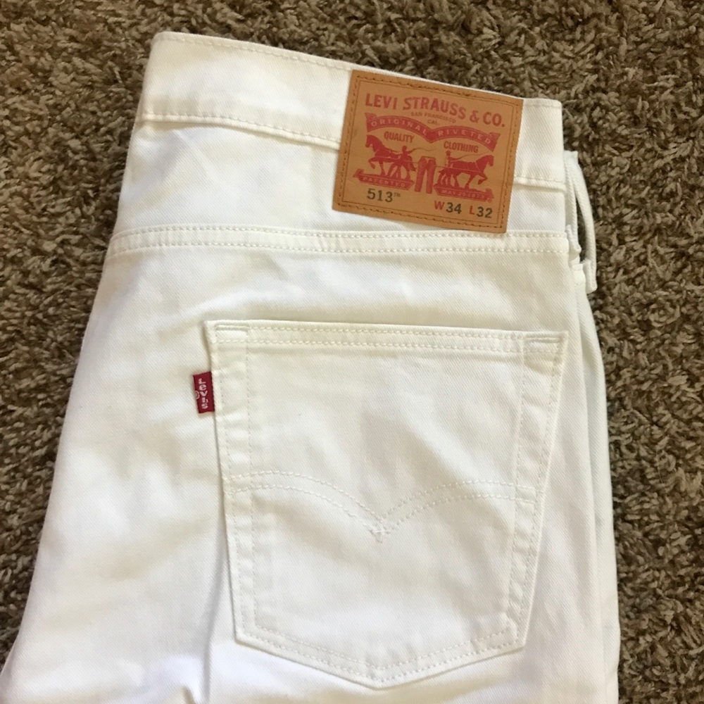 Levi's Men's 513 White Jeans