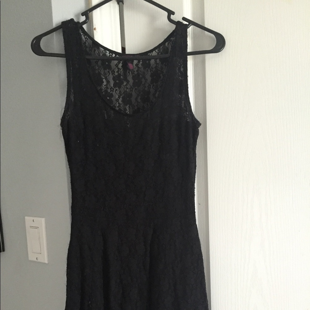 Black lace skater dress