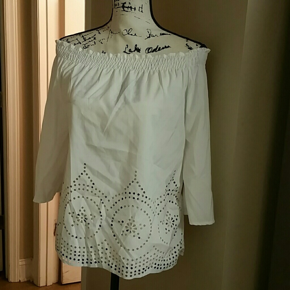 White , off the shoulder  top
