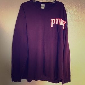 Long sleeve maroon pink shirt