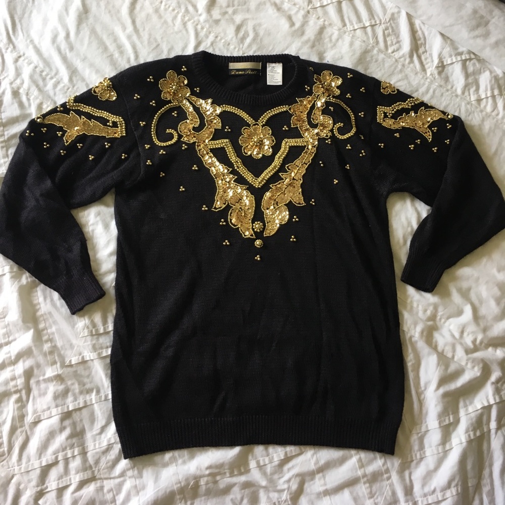 Vintage gold sequin sweater