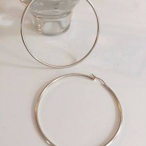 Pair of .925 Sterling Silver Hoop Earrings