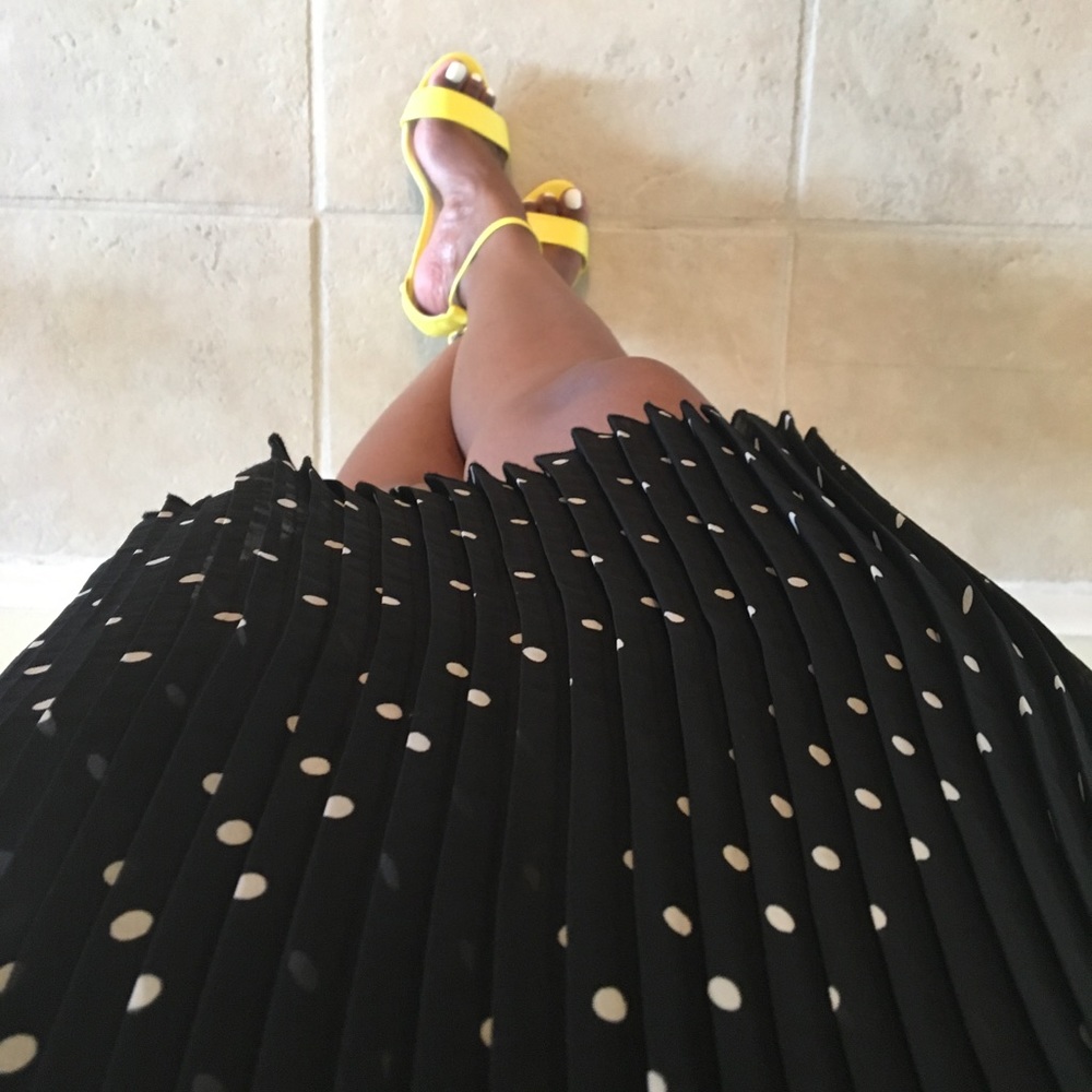Pleated Polka dot skirt