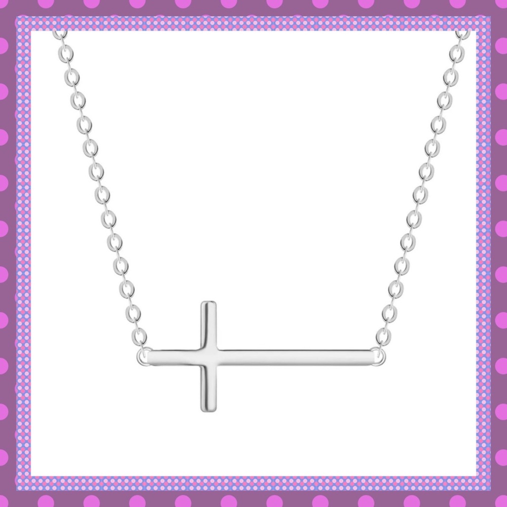 😇Silver Side-Ways Cross Necklace😇