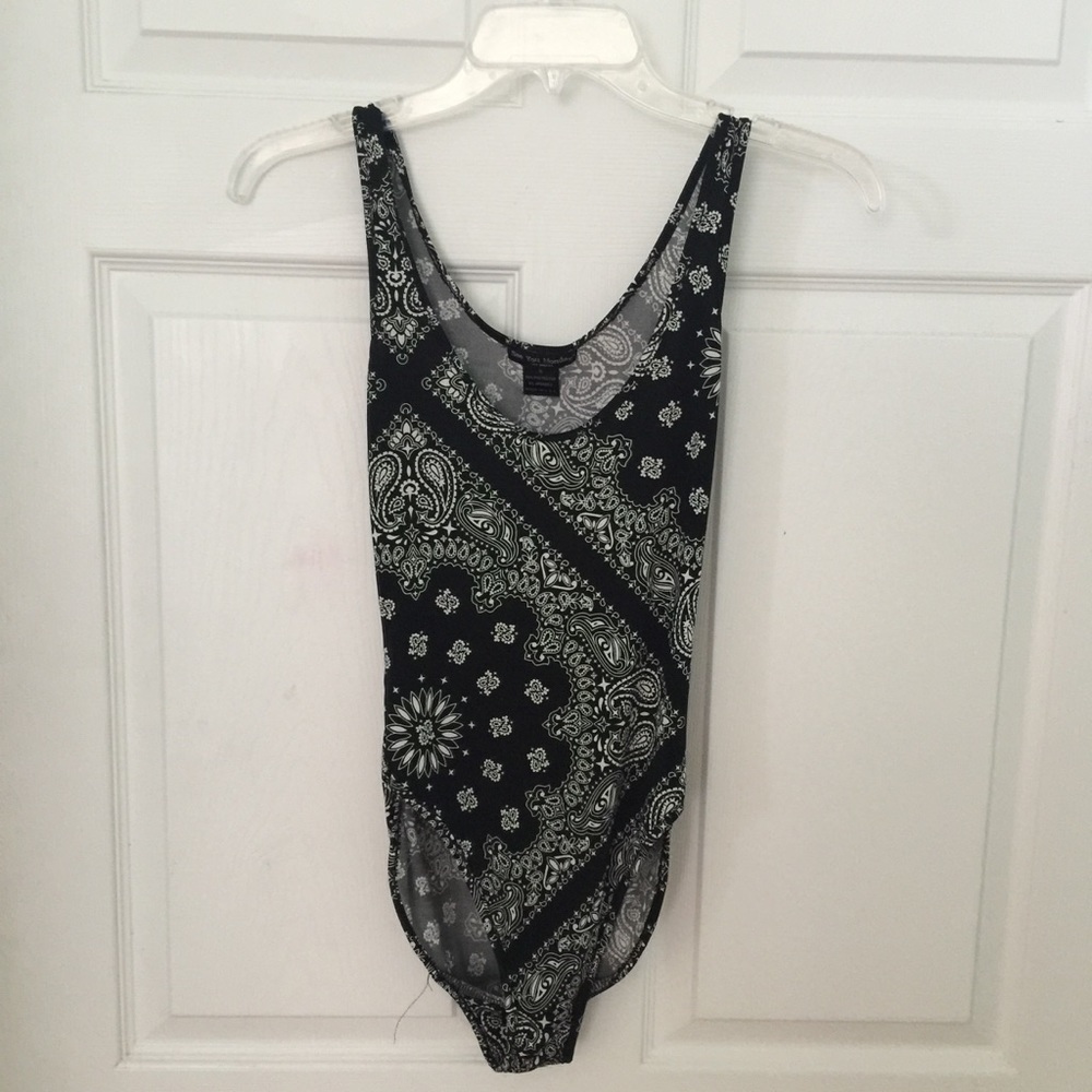 Bandanna print bodysuit