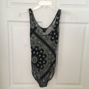 Bandanna print bodysuit