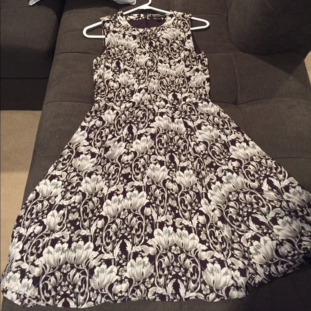Floral, brown dress