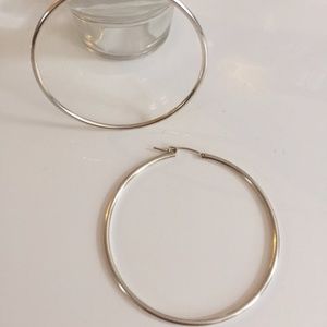 Pair of .925 Sterling Silver Hoop Earrings