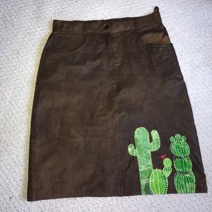 🌵Vintage "go sit on a cactus" leather skirt🌵