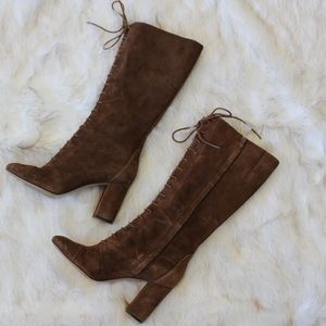 Nine West Knee High Lace Up Boots