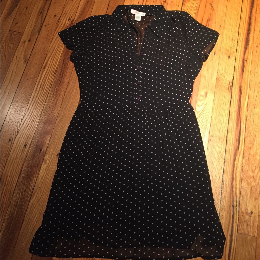 Black polka dot dress