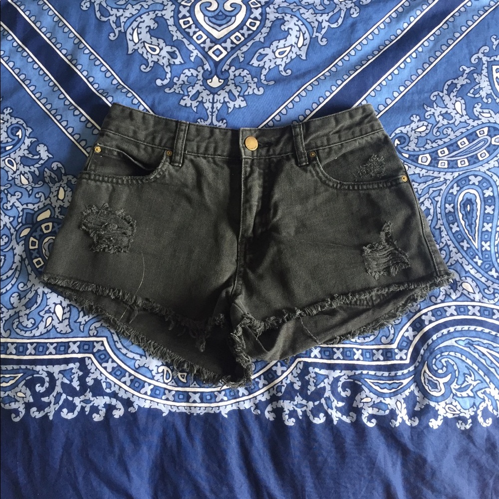 Billabong Black Shorts with Rips