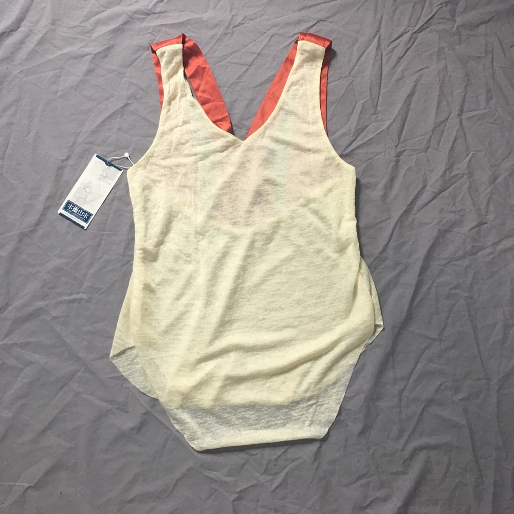 LNK Landscape Very Pale Yellow Tank w/ Silk Straps
