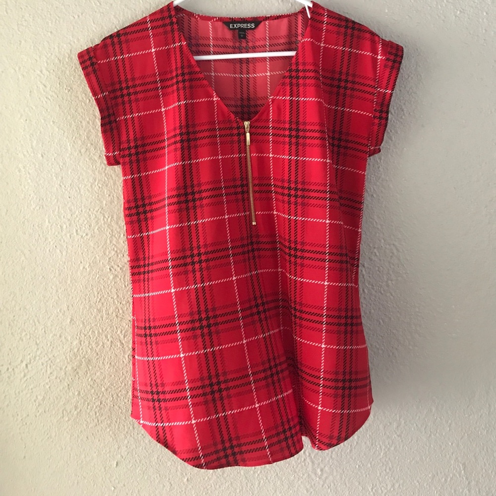 Silky plaid shirt