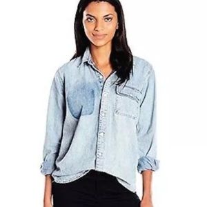 Lucky brand boyfriend denim shirt sz L