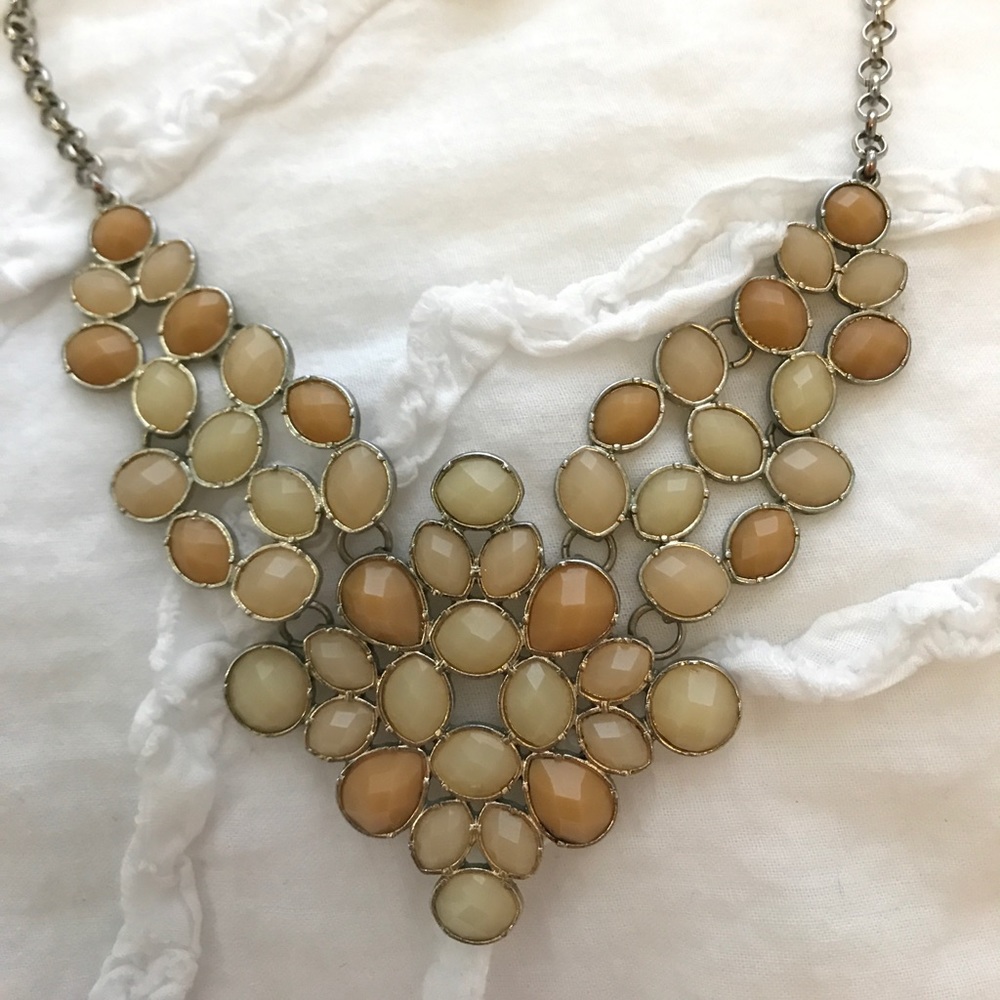 Nude and Tan Statement Necklace