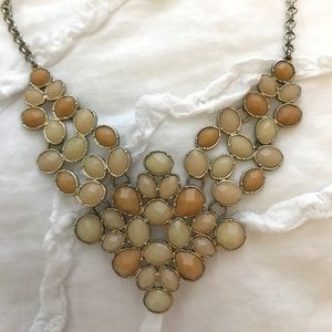 Nude and Tan Statement Necklace