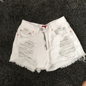 white denim shorts