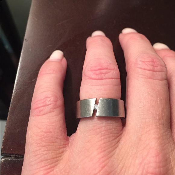Teno diamond ring 💍 sz 7 titanium Authentic! Real - Picture 2 of 6