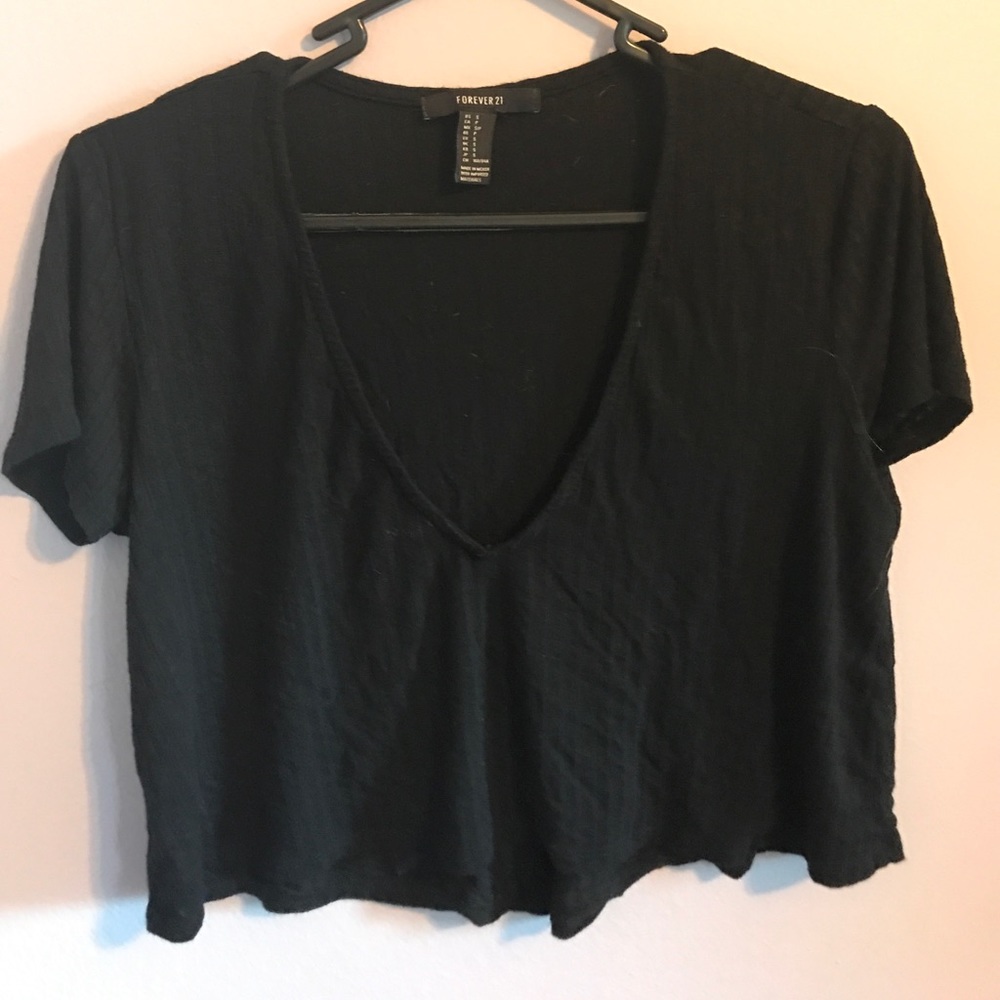 Black flow crop top