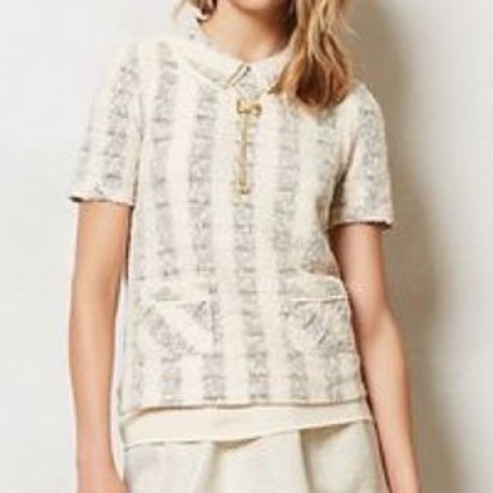 Anthropologie Postmark Layered Boucle Top S