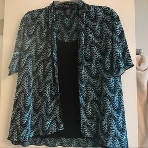 Cardigan with attached tank top