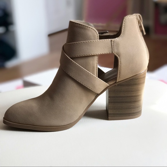 Taupe Suede Feel Buckle Booties - Picture 4 of 6